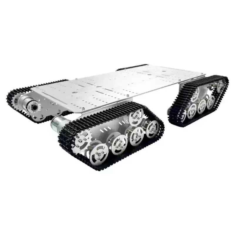 Chassis ya Roboti Mahiri Inayofuatiliwa 4‑Hifadhi Metali