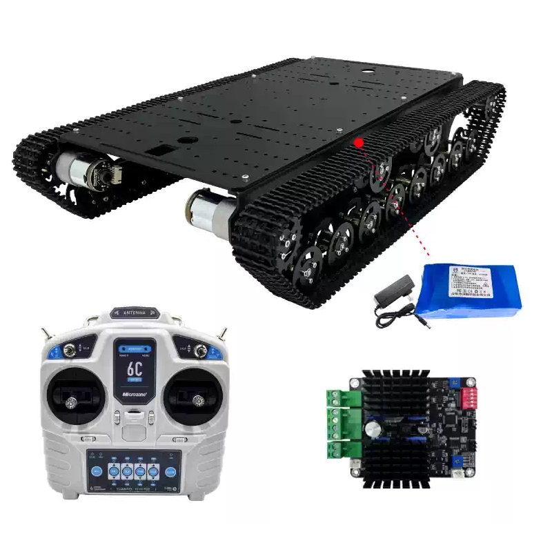 4WD Inayofuatiliwa & Seti ya Chassis ya Roboti ya Gurudumu ya Mecanum