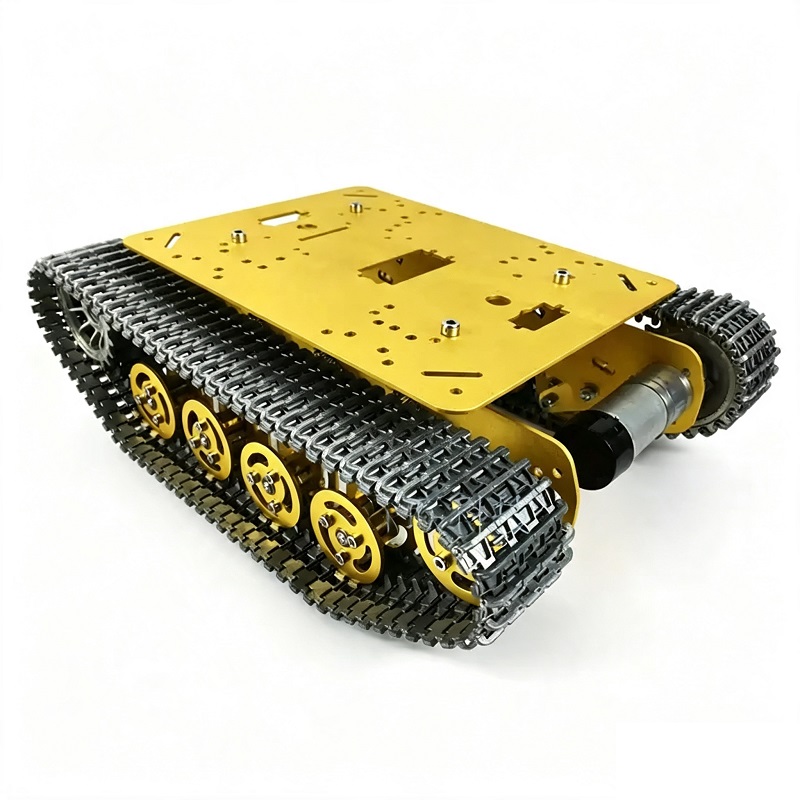 Chassis ya Roboti Inayofuatiliwa Kamili ya Metal Shock-Absorbing